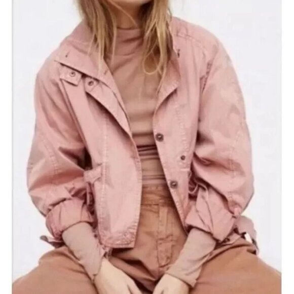 Free People | Oversized Parachute Utility Military Style Jacket | Size Medium - Picture 2 of 16